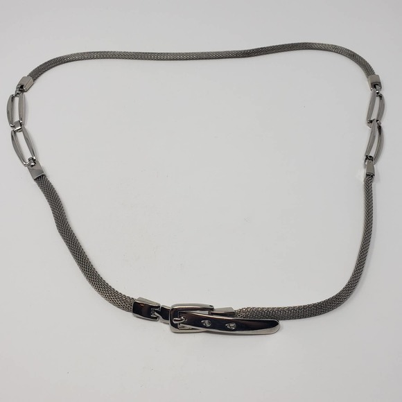 Womens Silver Tone Metal Mesh Chain Belt Retro 21" - Picture 1 of 3